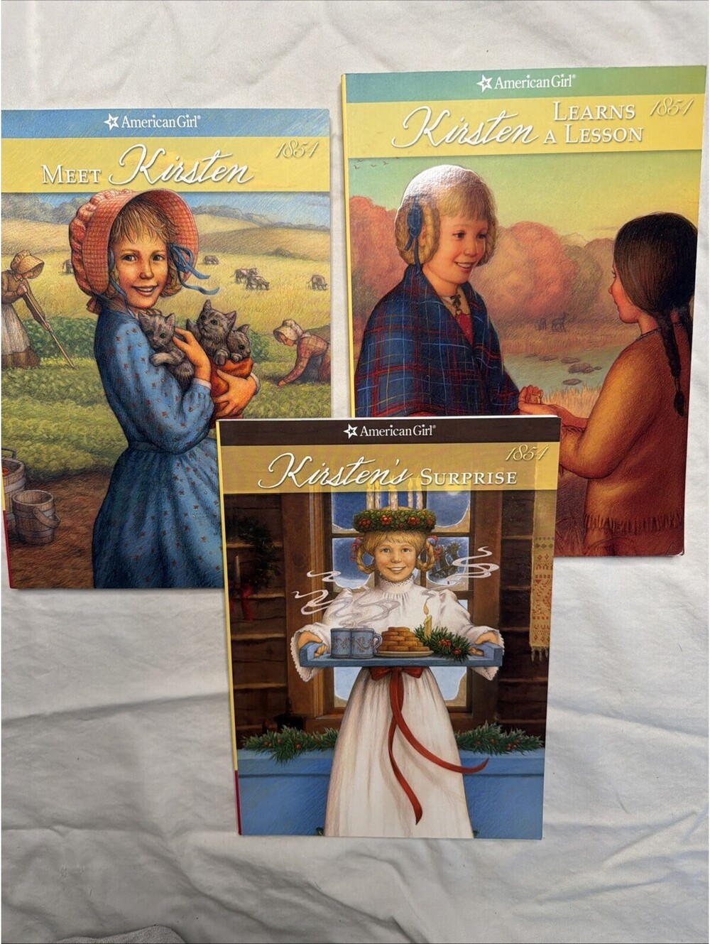 Lot Of 3: Kirsten American Girl Doll Books 1, 2, 3 Paperback Books